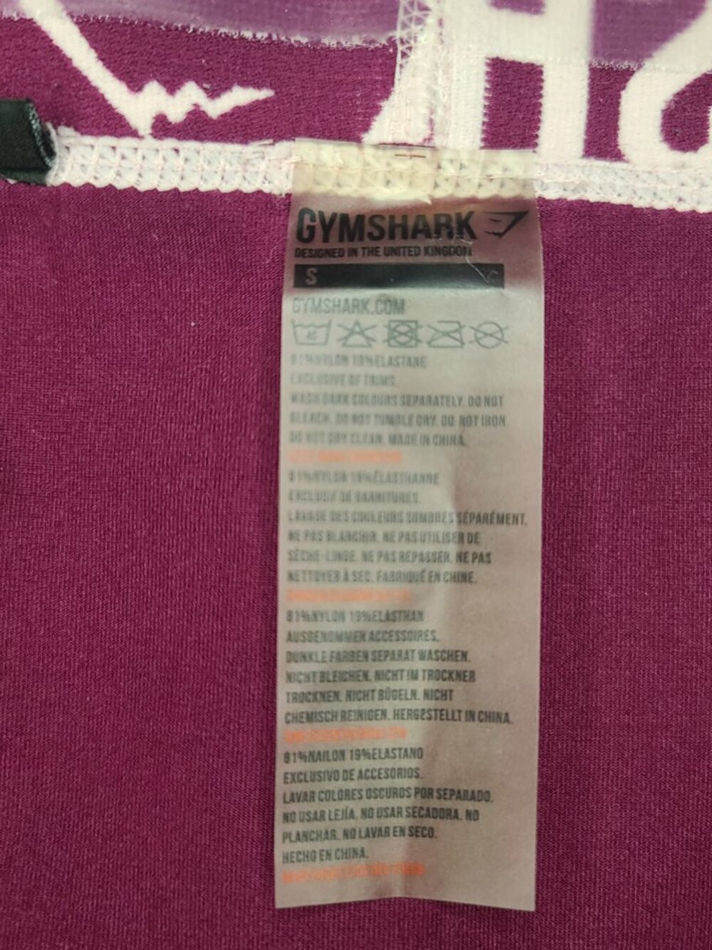 Gymshark Fit Seamless Leggings Deep plum Chalk pink Size S - Picture 3 of 6